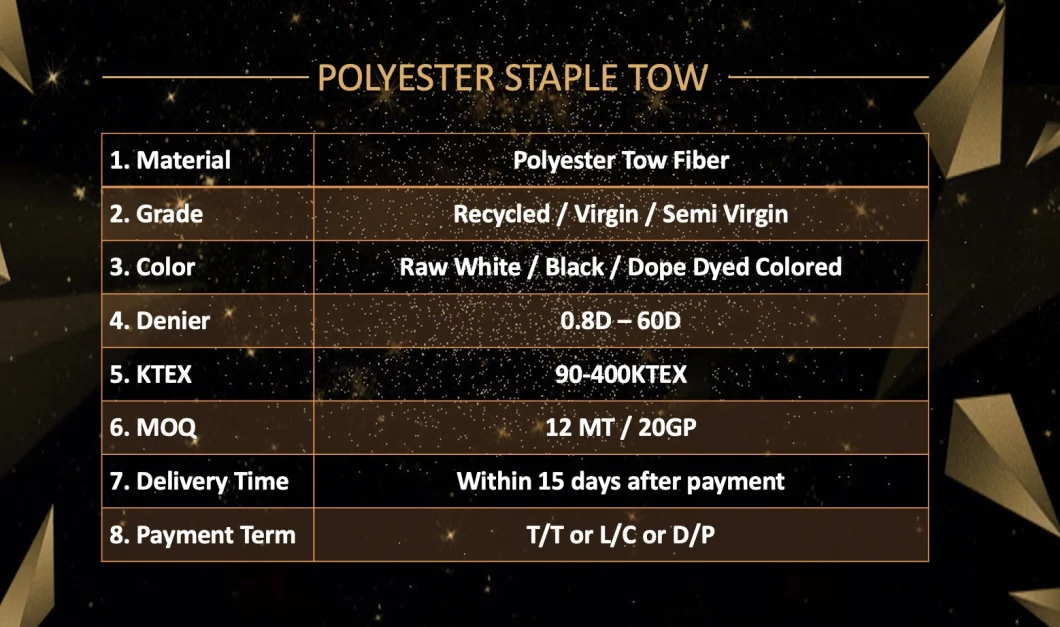 Polyester Uncutted Fiber Regenerated Yarn Spinning Tow